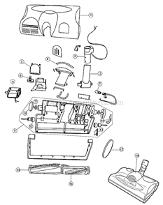 Page B Diagram and Parts List for SD40020  Dirt Devil Canister Vacuum